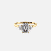 The Solitaire Hearts Liv Emerald Moissanite Ring 14k Yellow Gold 001