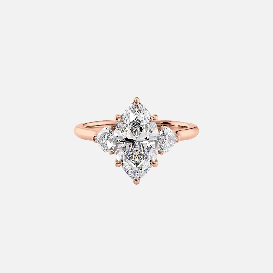  The Solitaire Hearts Liv Marquise Moissanite Ring 14k Rose Gold 001
