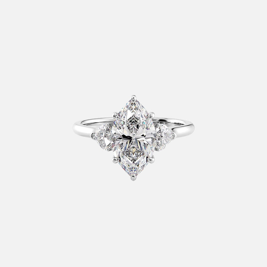  The Solitaire Hearts Liv Marquise Moissanite Ring 18k White Gold 001
