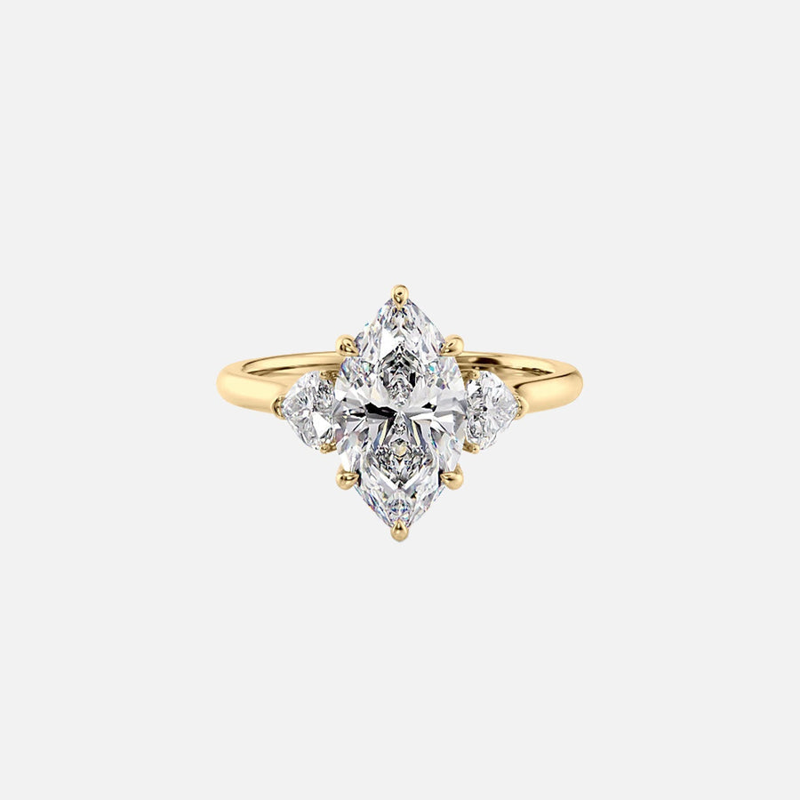  The Solitaire Hearts Liv Marquise Moissanite Ring 18k Yellow Gold 001