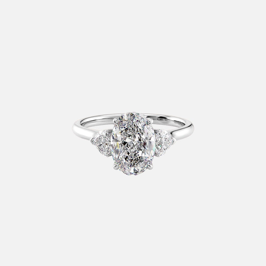  The Solitaire Hearts Liv Oval Moissanite Ring 14k White Gold 001
