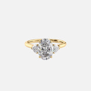 The Solitaire Hearts Liv Oval Moissanite Ring 14k Yellow Gold 001