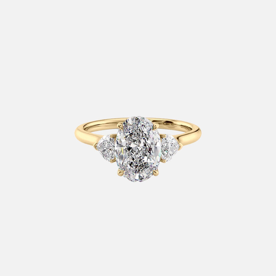 The Solitaire Hearts Liv Oval Moissanite Ring 14k Yellow Gold 001