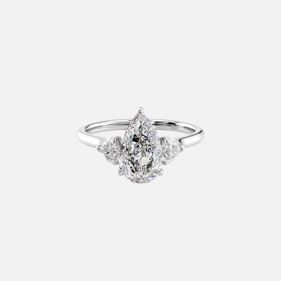  The Solitaire Hearts Liv Pear Moissanite Ring 14k White Gold 001
