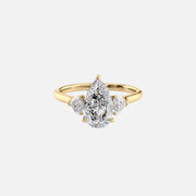 The Solitaire Hearts Liv Pear Moissanite Ring 14k Yellow Gold 001