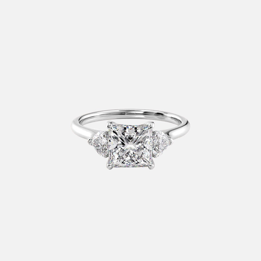  The Solitaire Hearts Liv Princess Moissanite Ring 14k White Gold 001