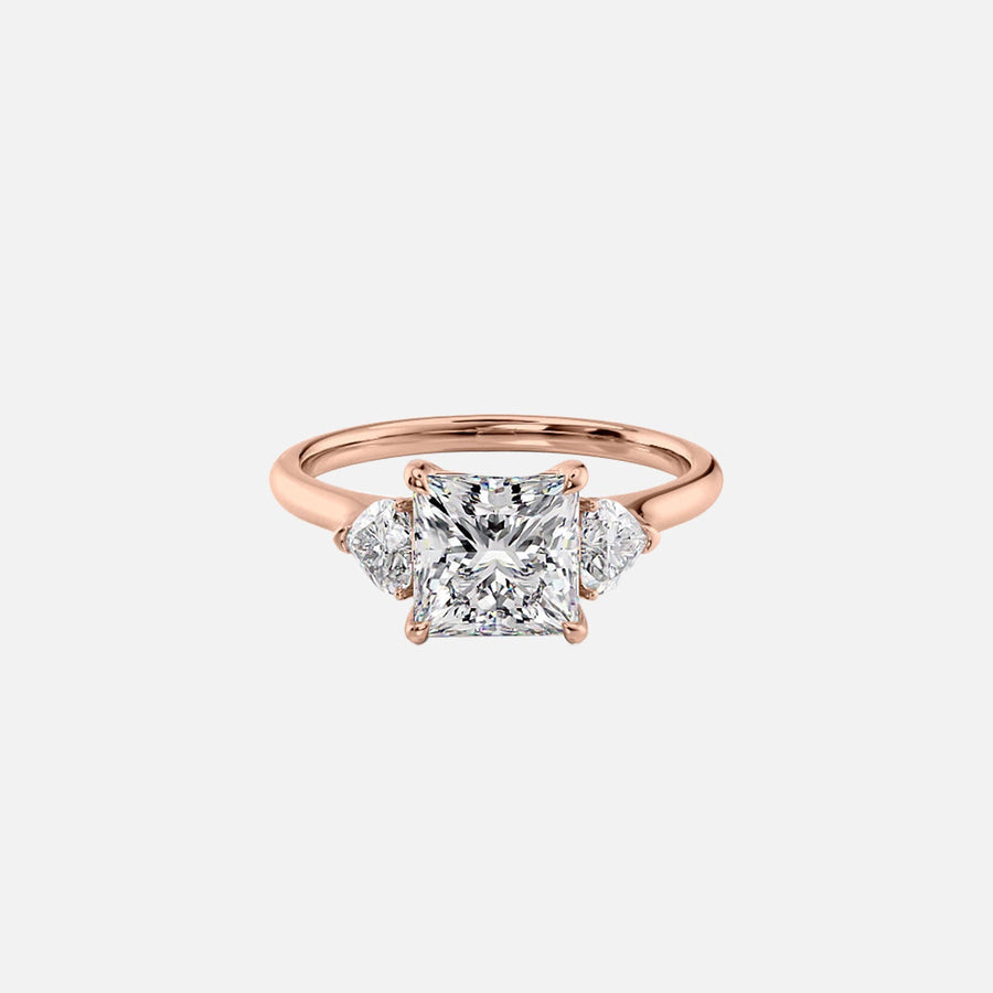  The Solitaire Hearts Liv Princess Moissanite Ring 18k Rose Gold 001