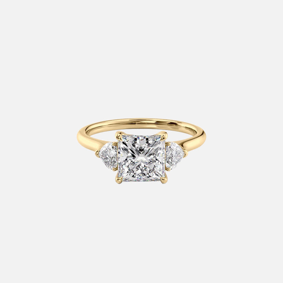  The Solitaire Hearts Liv Princess Moissanite Ring 18k Yellow Gold 001