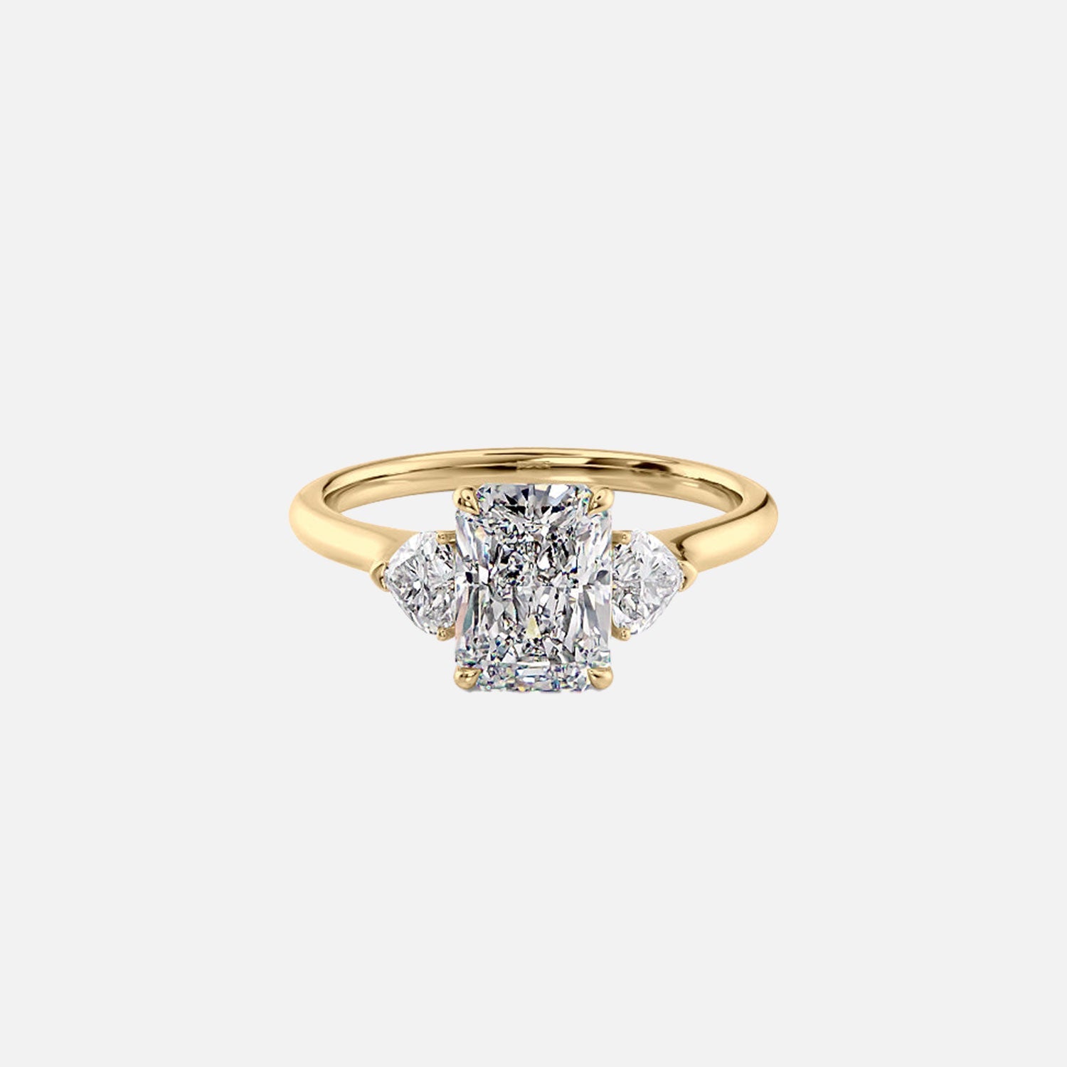 The Solitaire Hearts Liv Radiant Moissanite Ring 14k Yellow Gold 001