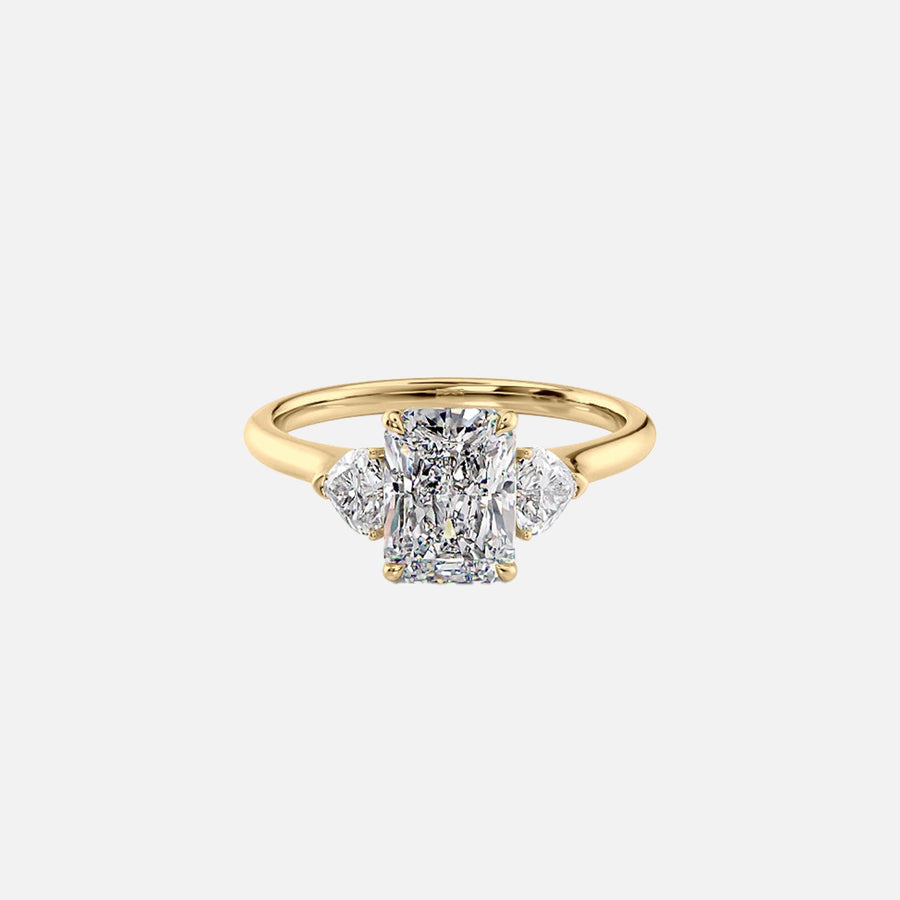 The Solitaire Hearts Liv Radiant Moissanite Ring 14k Yellow Gold 001