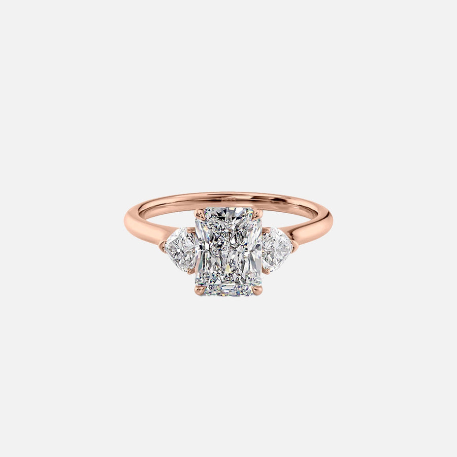  The Solitaire Hearts Liv Radiant Moissanite Ring 18k Rose Gold 001