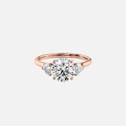  The Solitaire Hearts Liv Round Moissanite Ring 14k Rose Gold 001