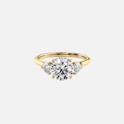 The Solitaire Hearts Liv Round Moissanite Ring 14k Yellow Gold 001