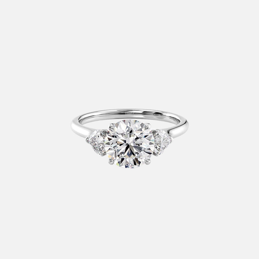  The Solitaire Hearts Liv Round Moissanite Ring 18k White Gold 001