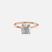  The Solitaire Kamellie Cushion Lab Diamond Ring 18k Rose Gold 001
