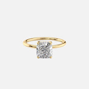  The Solitaire Kamellie Cushion Lab Diamond Ring 18k Yellow Gold 001