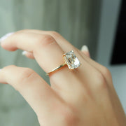  The Solitaire Kamellie Emerald Lab Diamond Ring 14k Yellow Gold 003