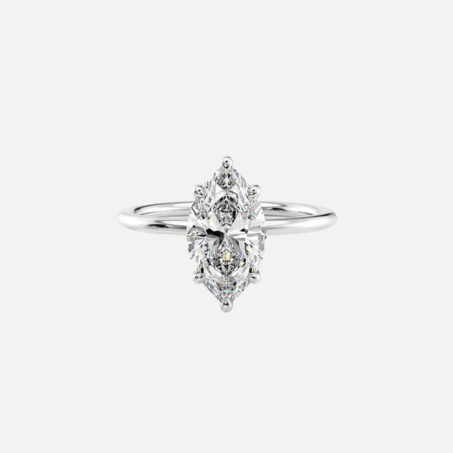  The Solitaire Kamellie Marquise Lab Diamond Ring 14k White Gold 001