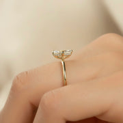  The Solitaire Kamellie Marquise Lab Diamond Ring 14k Yellow Gold 003