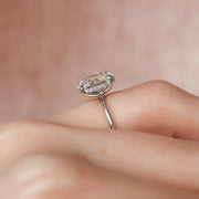  The Solitaire Kamellie Oval Lab Diamond Ring 14k White Gold 003