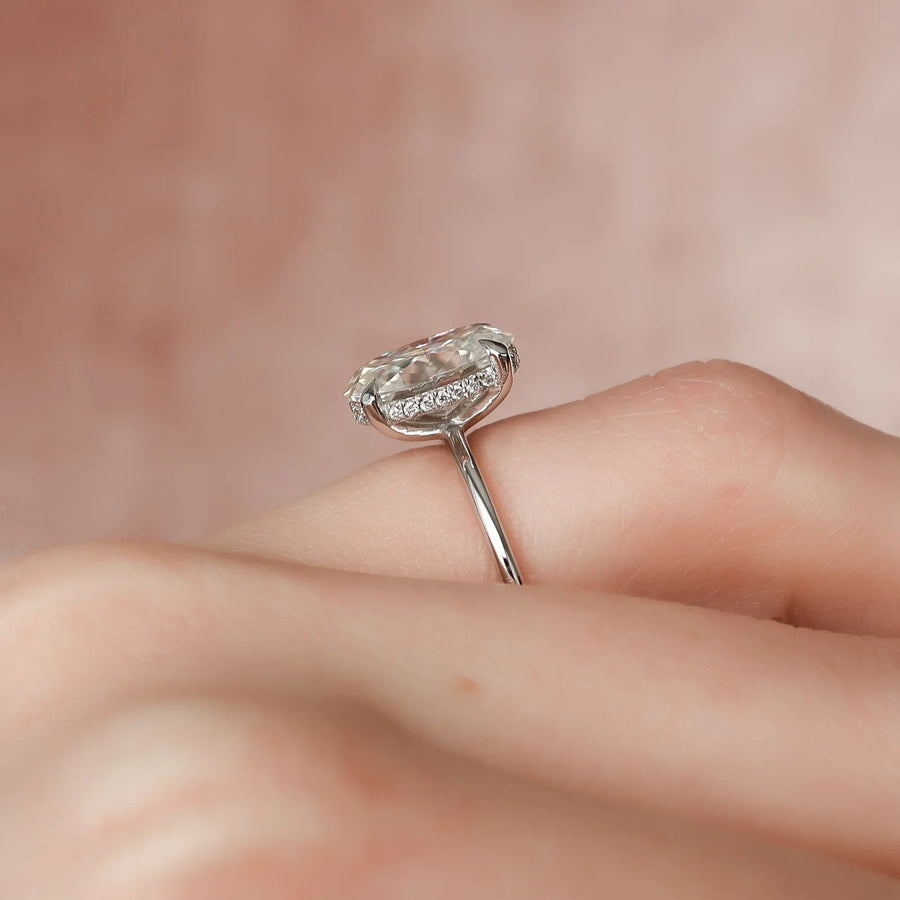  The Solitaire Kamellie Oval Lab Diamond Ring 14k White Gold 003