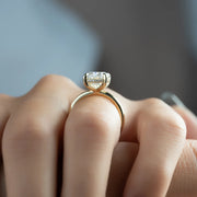  The Solitaire Kamellie Oval Lab Diamond Ring 14k Yellow Gold 003