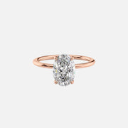  The Solitaire Kamellie Oval Lab Diamond Ring 18k Rose Gold 001