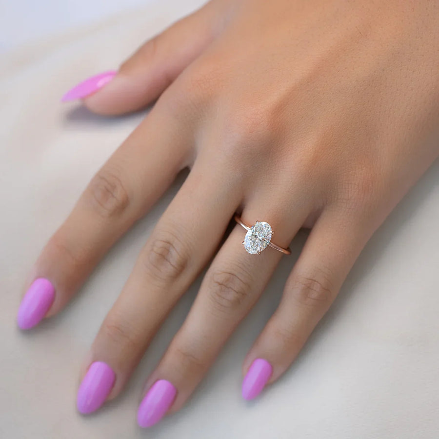  The Solitaire Kamellie Oval Lab Diamond Ring 18k Rose Gold 004 Final