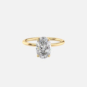  The Solitaire Kamellie Oval Lab Diamond Ring 18k Yellow Gold 001