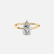 The Solitaire Kamellie Pear Lab Diamond Ring 14k Yellow Gold 001