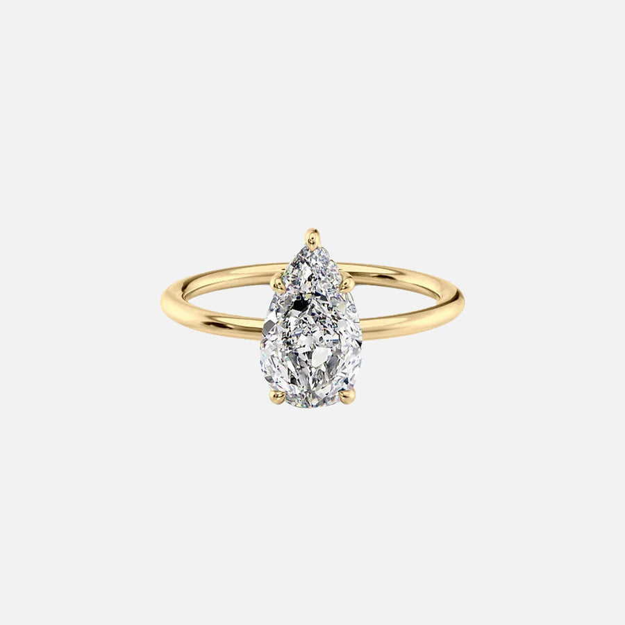The Solitaire Kamellie Pear Lab Diamond Ring 14k Yellow Gold 001
