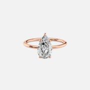  The Solitaire Kamellie Pear Lab Diamond Ring 18k Rose Gold 001