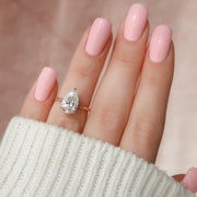  The Solitaire Kamellie Pear Lab Diamond Ring 18k Rose Gold 003