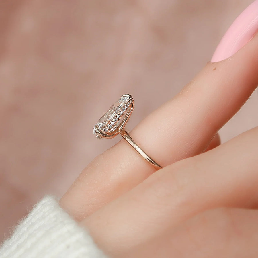  The Solitaire Kamellie Pear Lab Diamond Ring 18k Rose Gold 004 Final