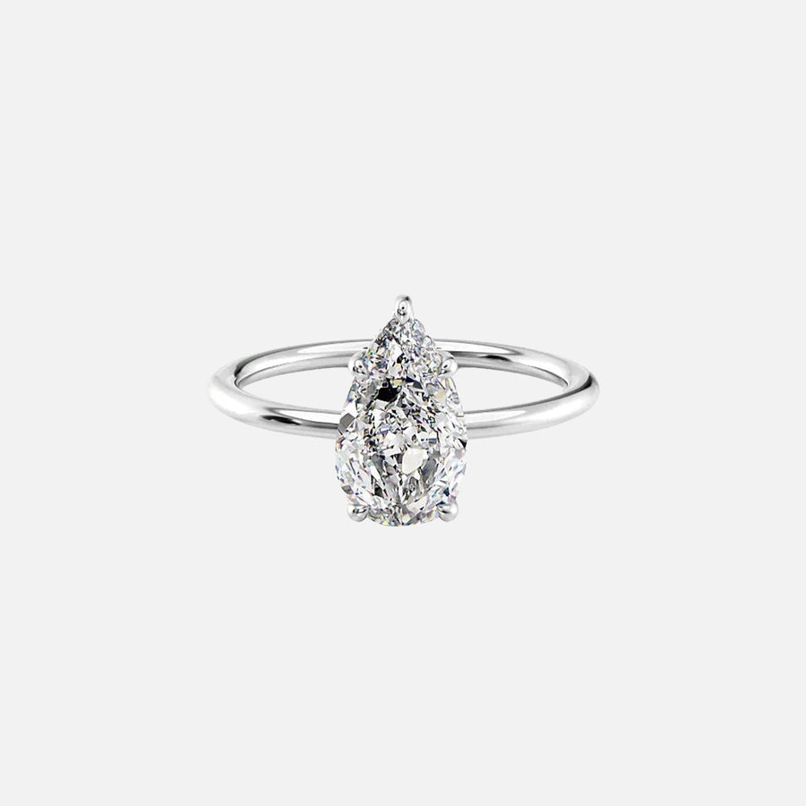  The Solitaire Kamellie Pear Lab Diamond Ring 18k White Gold 001