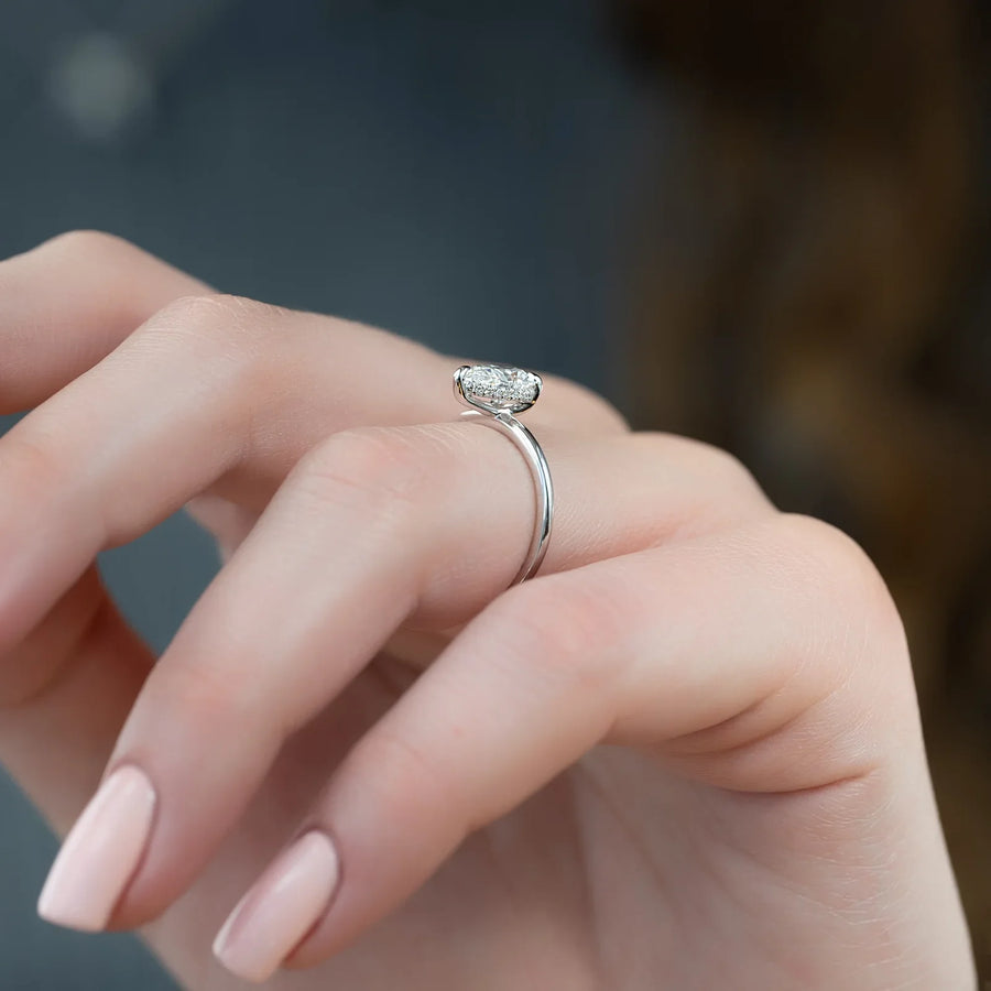  The Solitaire Kamellie Pear Lab Diamond Ring 18k White Gold 003