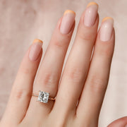  The Solitaire Kamellie Princess Lab Diamond Ring 14k Rose Gold 003