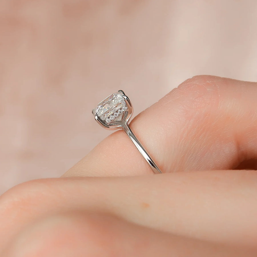  The Solitaire Kamellie Princess Lab Diamond Ring 14k White Gold 004 Final