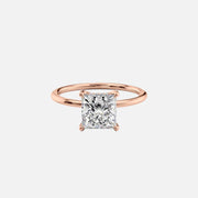  The Solitaire Kamellie Princess Lab Diamond Ring 18k Rose Gold 001