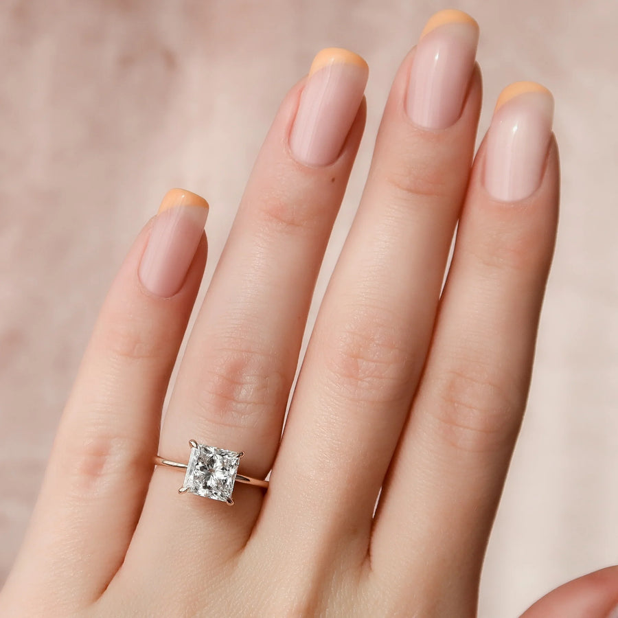  The Solitaire Kamellie Princess Lab Diamond Ring 18k Rose Gold 003