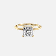  The Solitaire Kamellie Princess Lab Diamond Ring 18k Yellow Gold 001