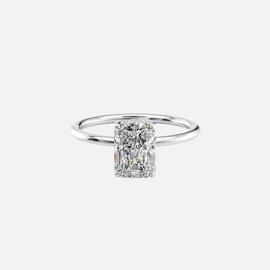  The Solitaire Kamellie Radiant Lab Diamond Ring 14k White Gold 001