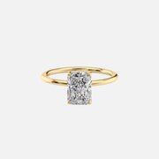 The Solitaire Kamellie Radiant Lab Diamond Ring 14k Yellow Gold 001