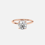  The Solitaire Kamellie Round Lab Diamond Ring 14k Rose Gold 001
