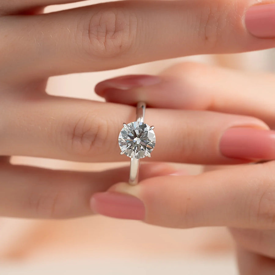  The Solitaire Kamellie Round Lab Diamond Ring 14k White Gold 003 Final