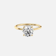 The Solitaire Kamellie Round Lab Diamond Ring 14k Yellow Gold 001