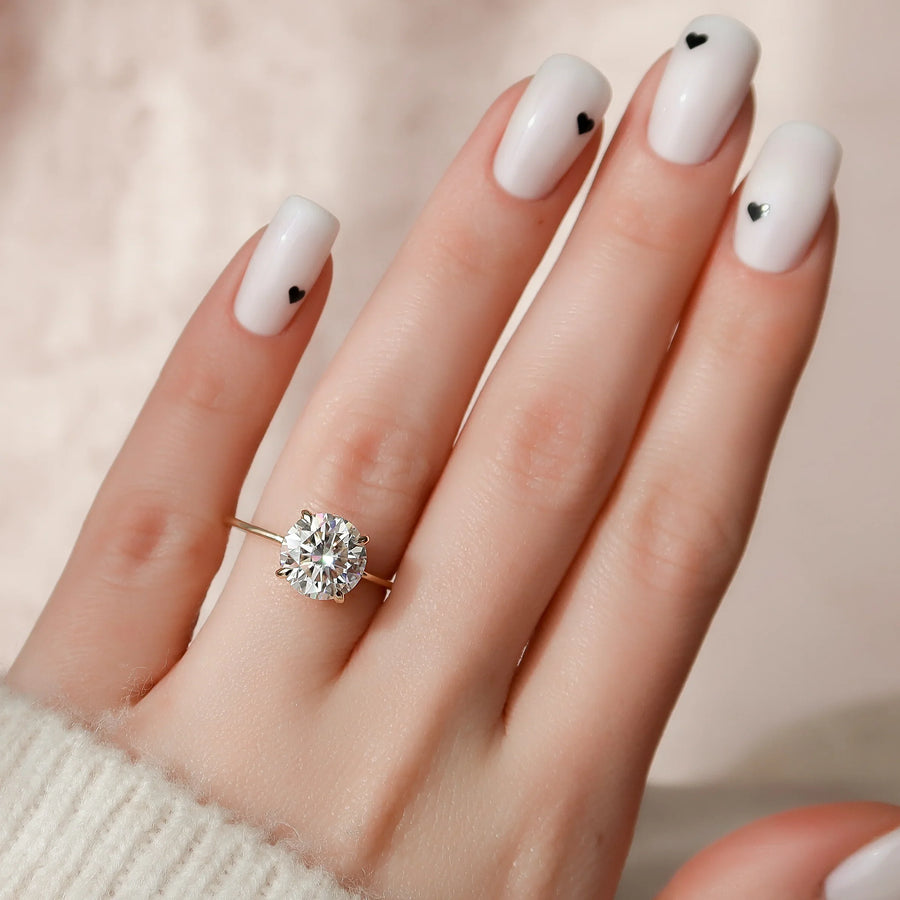  The Solitaire Kamellie Round Lab Diamond Ring 18k Yellow Gold 003 Final