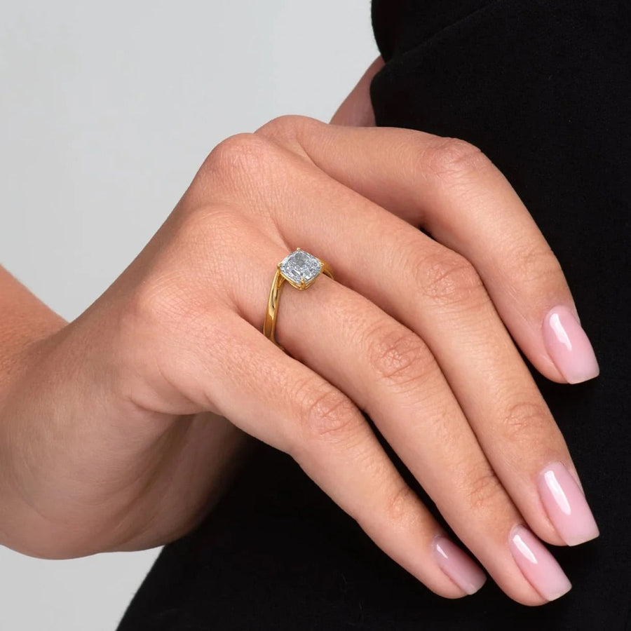The Solitaire Karen Cushion Moissanite Ring - KNT - Engagement Rings, Wedding Bands & Fine Jewelry