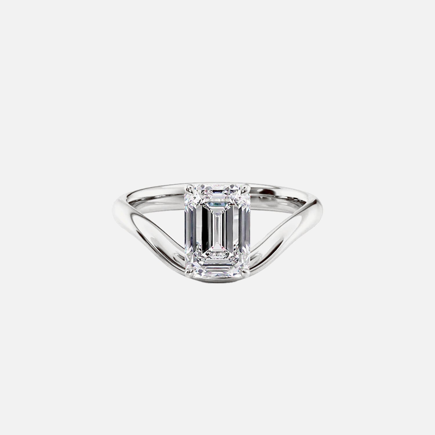 The Solitaire Karen Emerald Moissanite Ring - KNT - Engagement Rings, Wedding Bands & Fine Jewelry