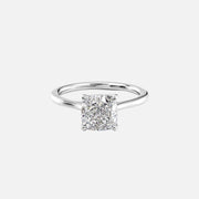  The Solitaire Lexie Cushion Lab Diamond Ring 14k White Gold 001